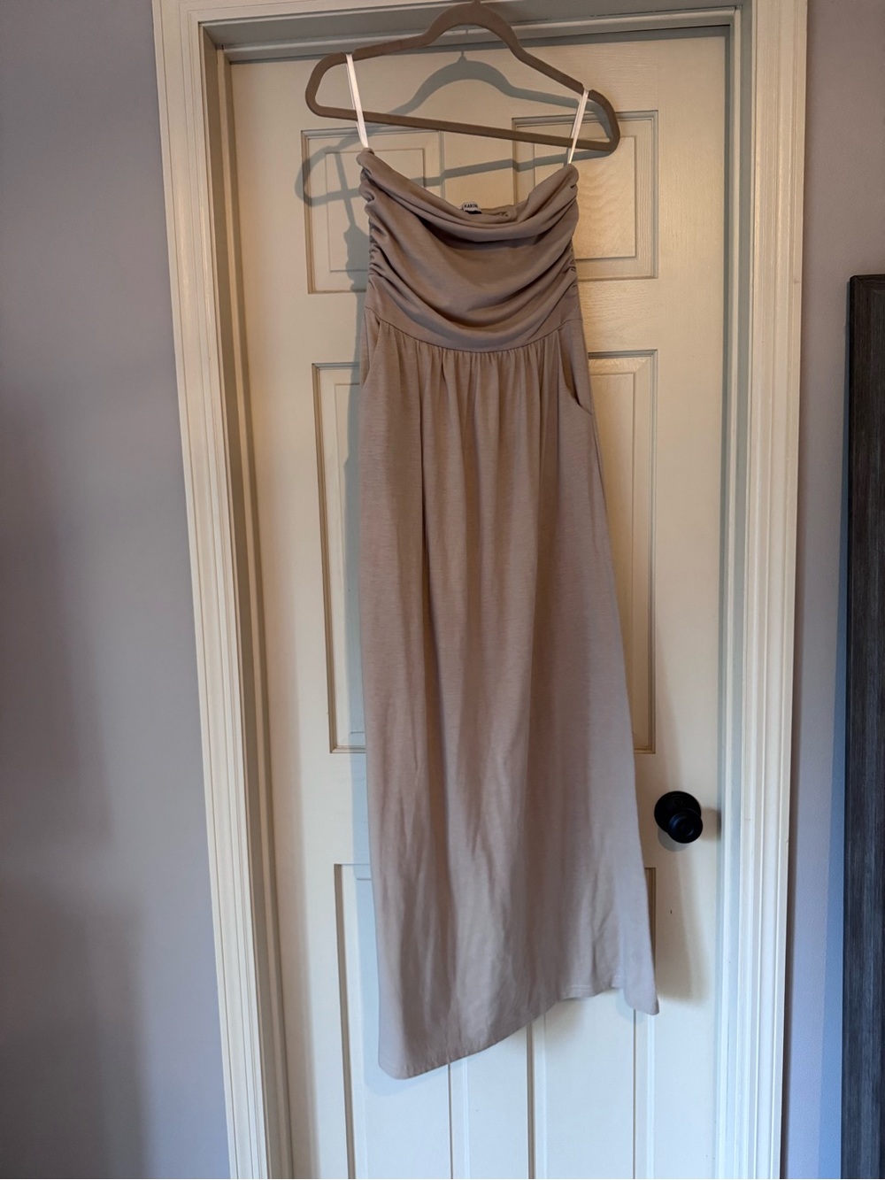 Women’s Sleeveless Taupe Maxi Dress